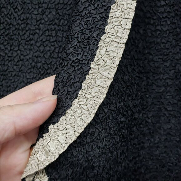 Travelers by Chico's Gray Black Cream Cardigan Lightweight Jacket Crinkle Fabric - Picture 5 of 9